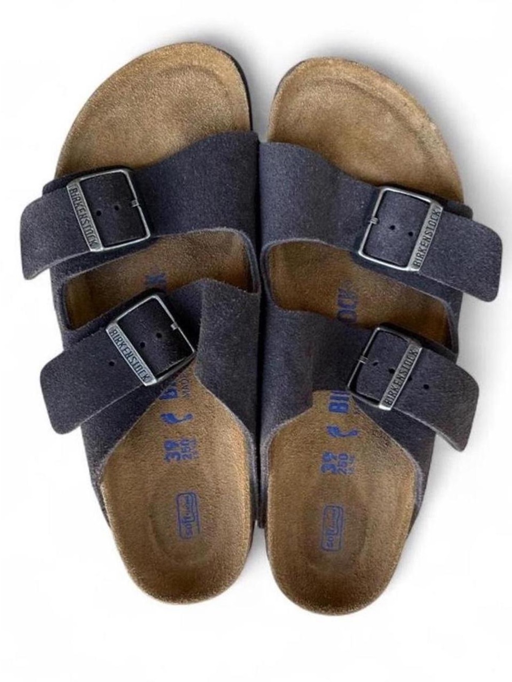 Birkenstock Arizona Charcoal Grey Suede Soft Footbed Sandals EU 39 Women's 8 N